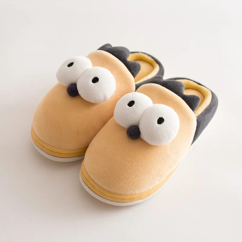 BeckyWalk; детские домашние тапочки из хлопка; зимняя детская обувь; домашние тапочки для мальчиков и девочек; нескользящая плюшевая обувь для малышей; CSH694 - Цвет: Цвет: желтый