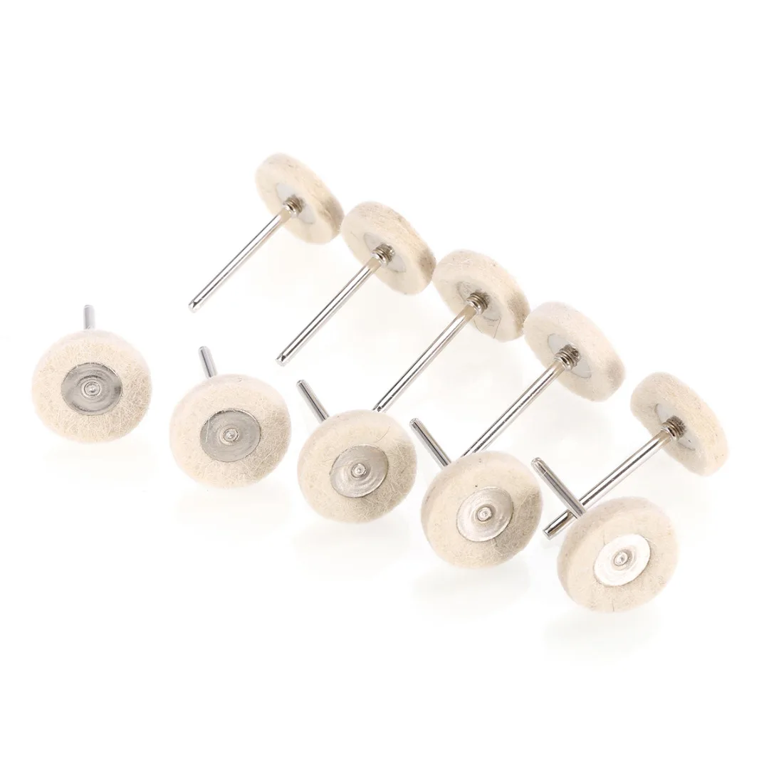 10PCS Wool Felt Polishing Buffing Wheel Drill Grinder Buffing Pad for Wood Metal Polishing Wheels Rotary Tools