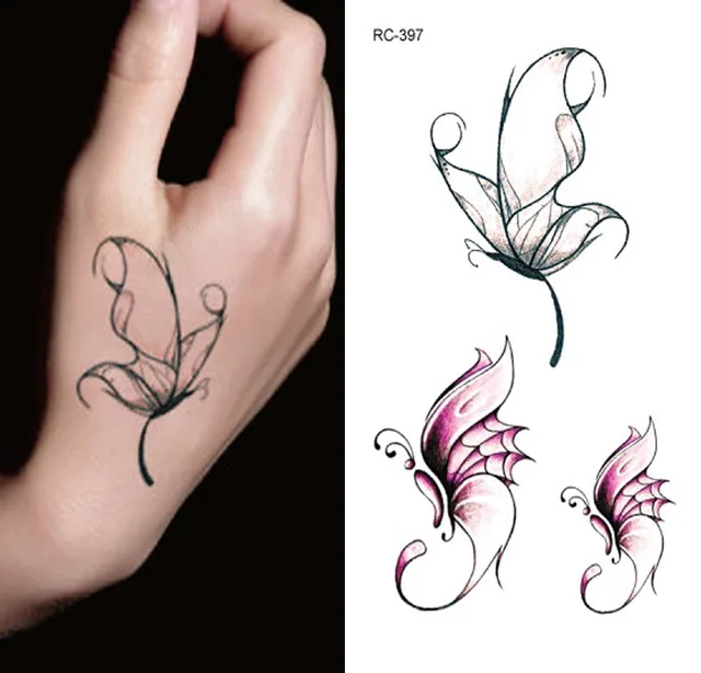 Nuevo Tatuaje Pegatinas Mariposa Animales Impermeables Acuarela