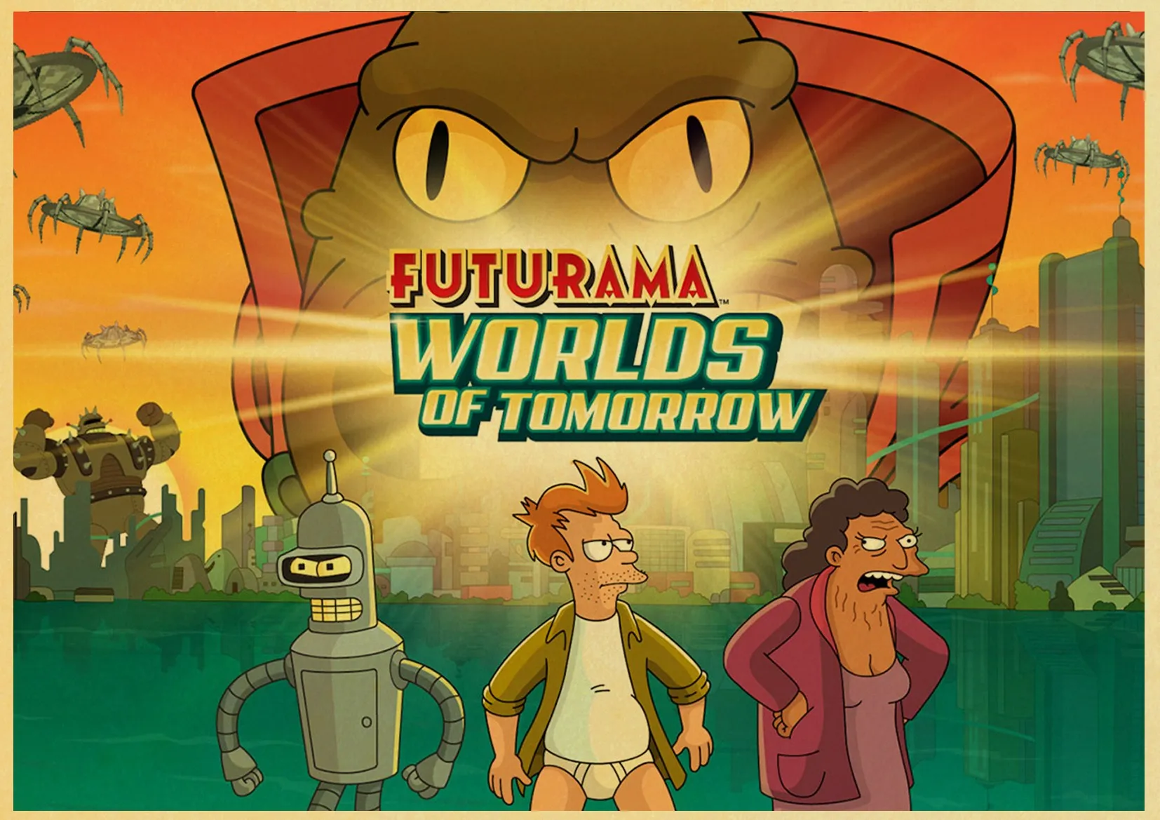 ВИНТАЖНЫЙ ПЛАКАТ мультфильм FUTURAMA живопись Ретро плакат крафт-бумага для декора на стену для дома и бара