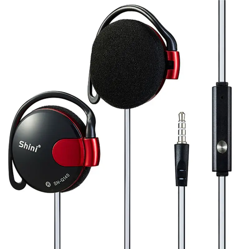 Спортивные стереонаушники Q140 с басами, Hi Fi наушники с крючком, гарнитура, наушники с микрофоном, свободные руки для Samsung|headset with microphone|ear hook headsetbass headphones | АлиЭкспресс
