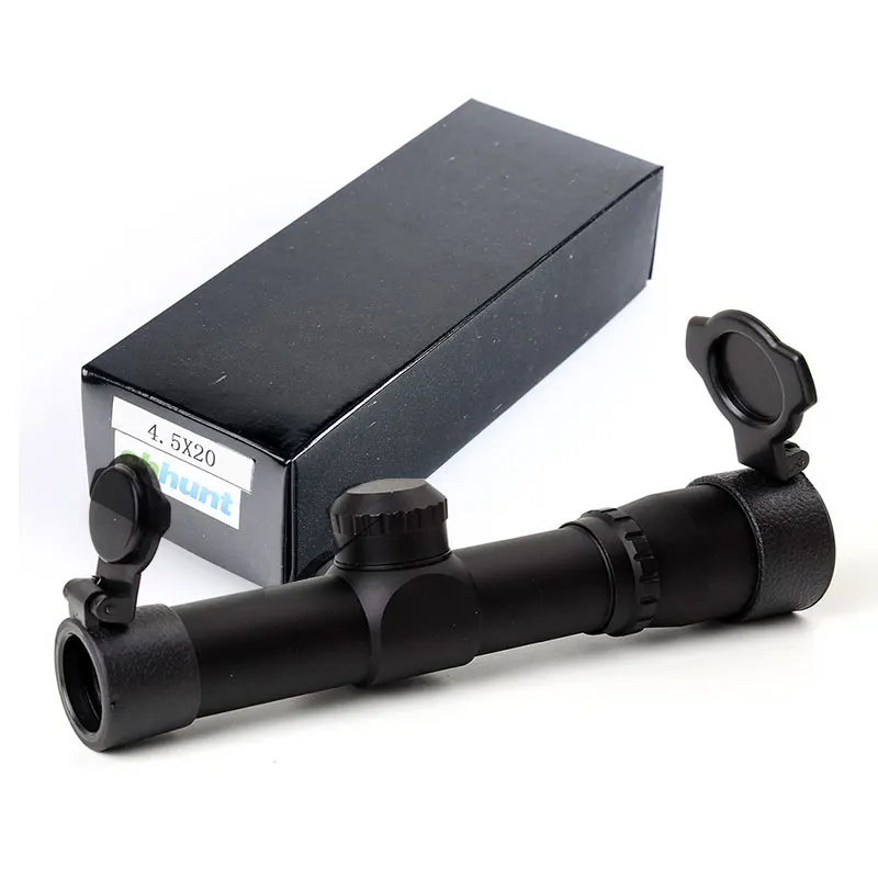 

Hunting Rifle Scope 4.5x20 1 inch Compact Tactical Optical Sight P4 Reticle Riflescope With Flip-open Lens Caps and Rings