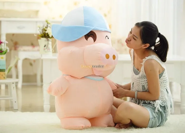 Fancytrader 59''  150 cm Biggest Giant Plush Stuffed Mcdull, Giant Plush Mcdull Pig, 2 hat colors available Free Shipping FT90113 (4)