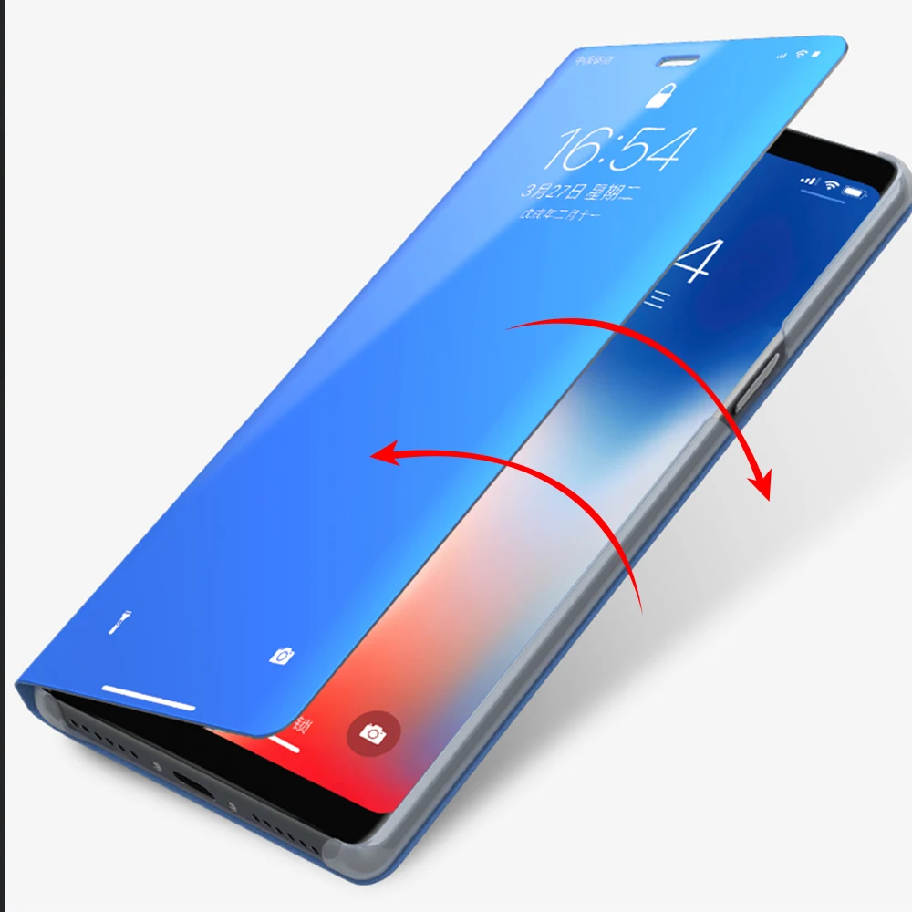 Чехол книжка для huawei mate 20 Lite умный зеркальный чехол s Pro X SNE LX1 кожаный подставка