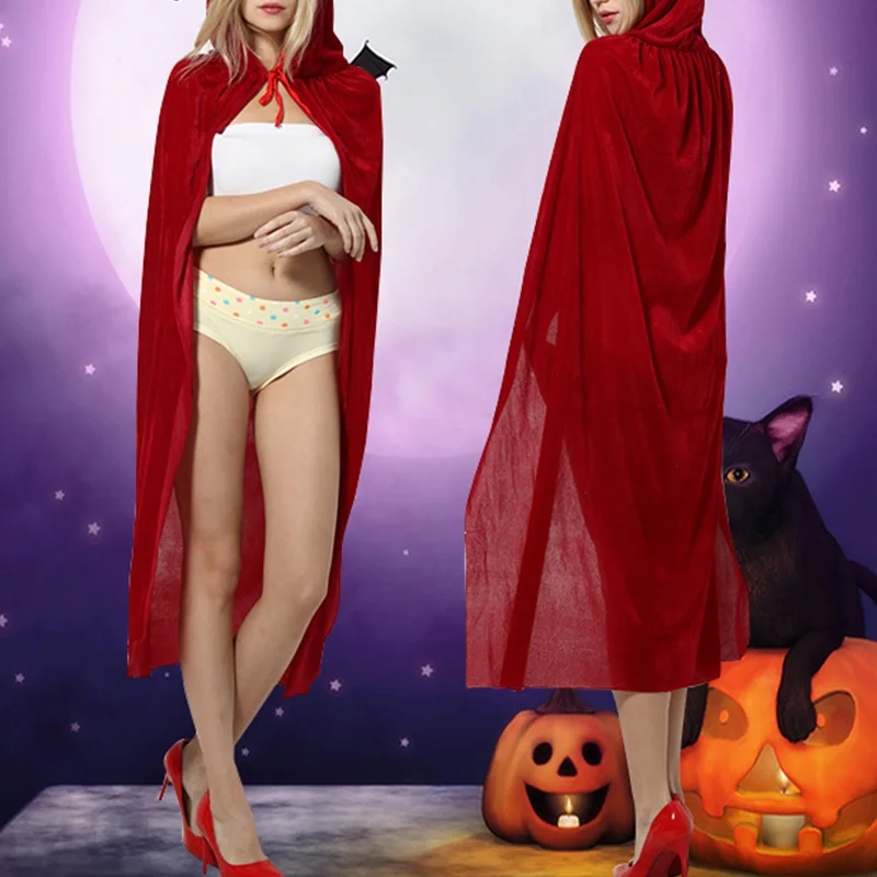 Хэллоуин Красная Шапочка Косплей костюмы Карнавал Маскарад женщина красное платье + плащ сценическая нарядная одежда комплект одежды