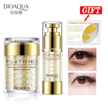 

BIOAQUA Pure Pearl Collagen Eye Cream + Hyaluronic Acid Essence Face Cream Moisturizing Anti Wrinkle Whitening Cream Skin Care