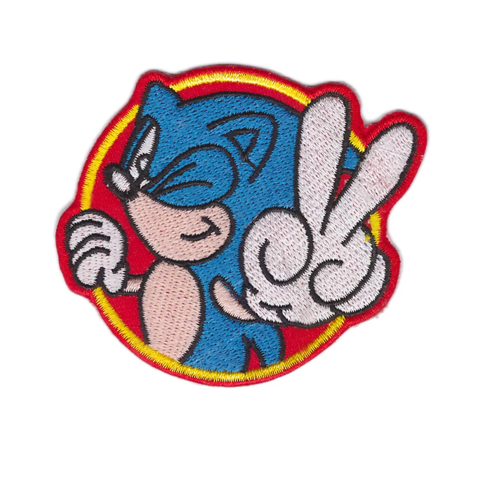 

new product Sonic The Hedgehog Iron On Retro Sega Gaming Embroidered Applique Crafts