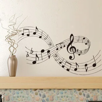 

Home Improvement Wall Stickers For Living Room Music Wall Art Decals Musical Notes Bedroom Decor