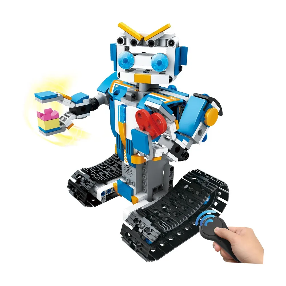 DIY строительные блоки ходьба RC умный робот Электронный Робот ствол игрушка для