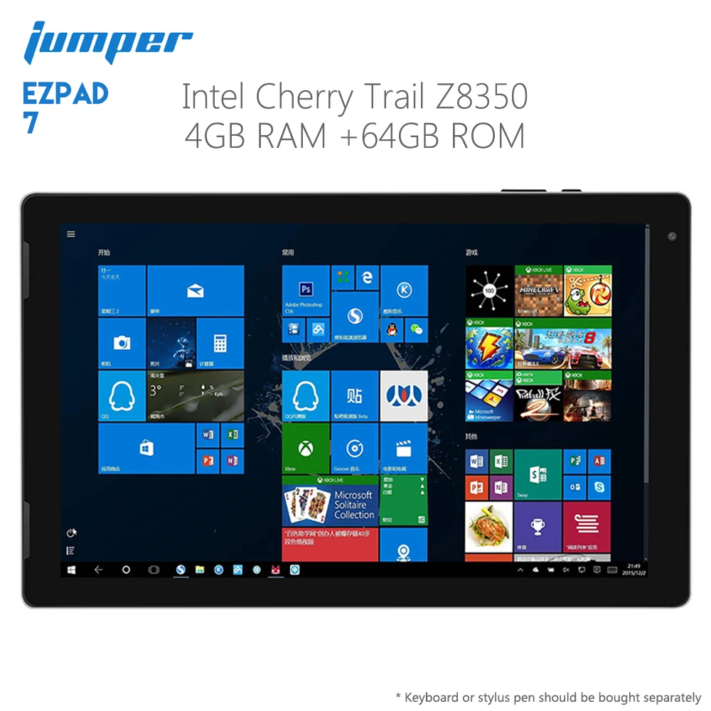 Планшетный ПК Jumper EZpad 7 2 в 1, 10,1 дюймов, Windows 10, домашняя, 64 бит, Intel Z8350, четырехъядерный процессор, 4 Гб RAM, 64 ГБ ROM, планшет, компьютер