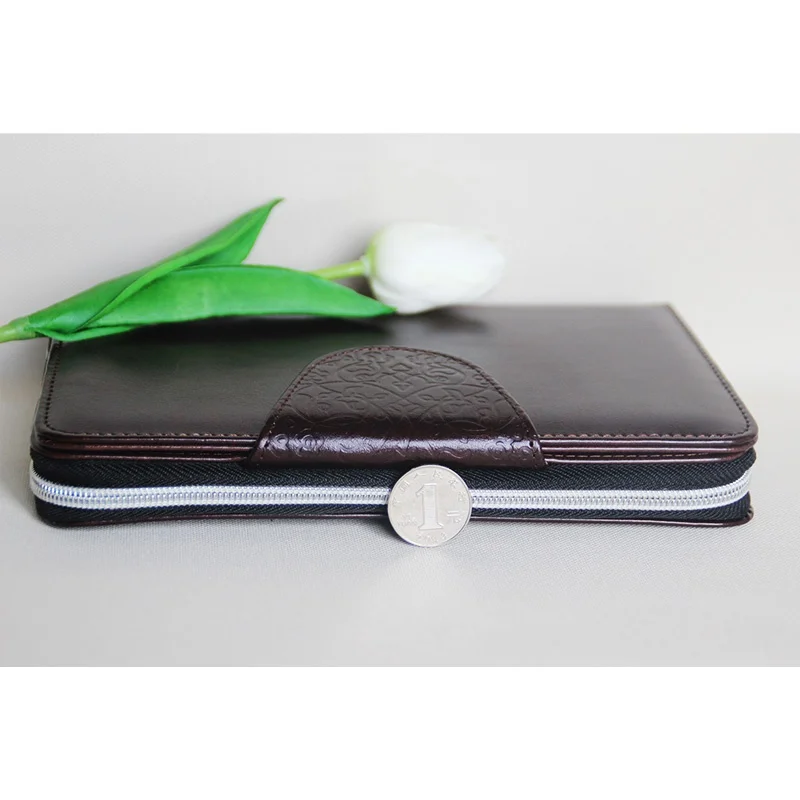 A6 Британский Стиль Многофункциональный Zipper fauxLeather Spiral Filofax портативный