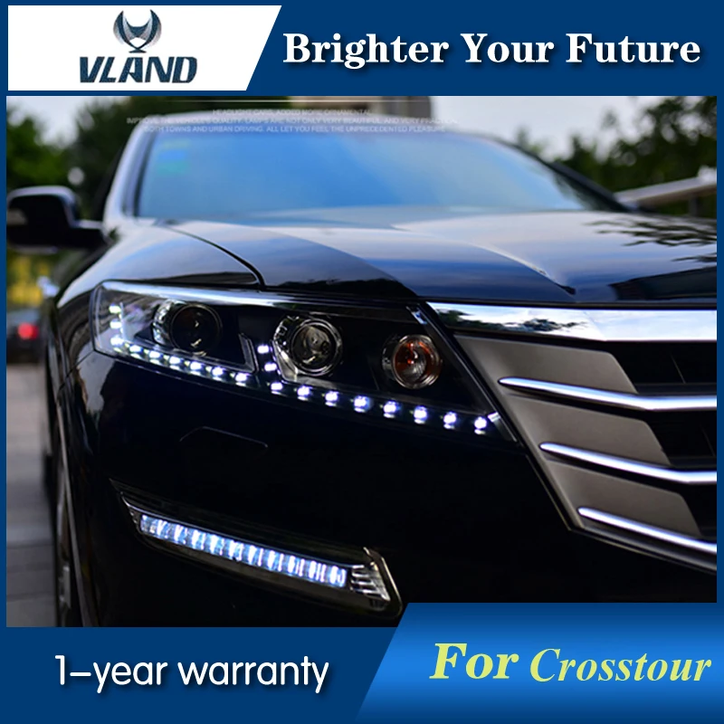 2Pcs Head Lamp For Honda Crosstour Headlights 2011 2012 LED Head Light