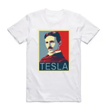 Азиатский размер, мужская и женская футболка с принтом Николы Теслы, футболка с круглым вырезом и короткими рукавами, футболка с принтом в виде героя из сериала и американского изобретателя HCP4138