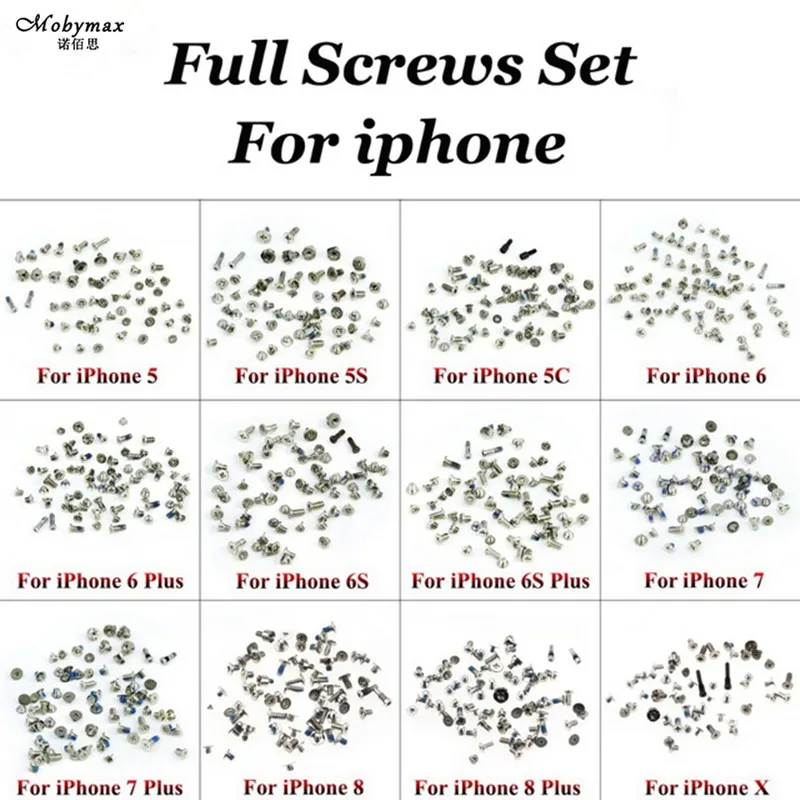 

Full Screw Set for iPhone X XS Max Repair bolt Complete Kit Replacement Repair Part for iPhone XR XS Max Assembly