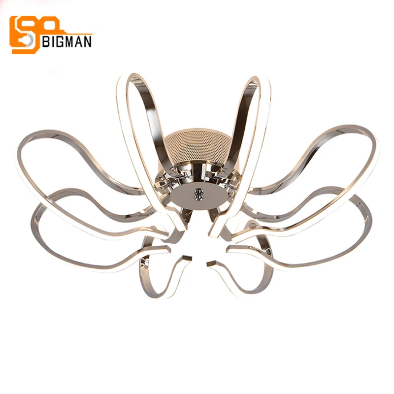 

New design chrome LED ceiling lamp modern LED deckenleuchten Dia66*H22cm home decor ceiling light fixture