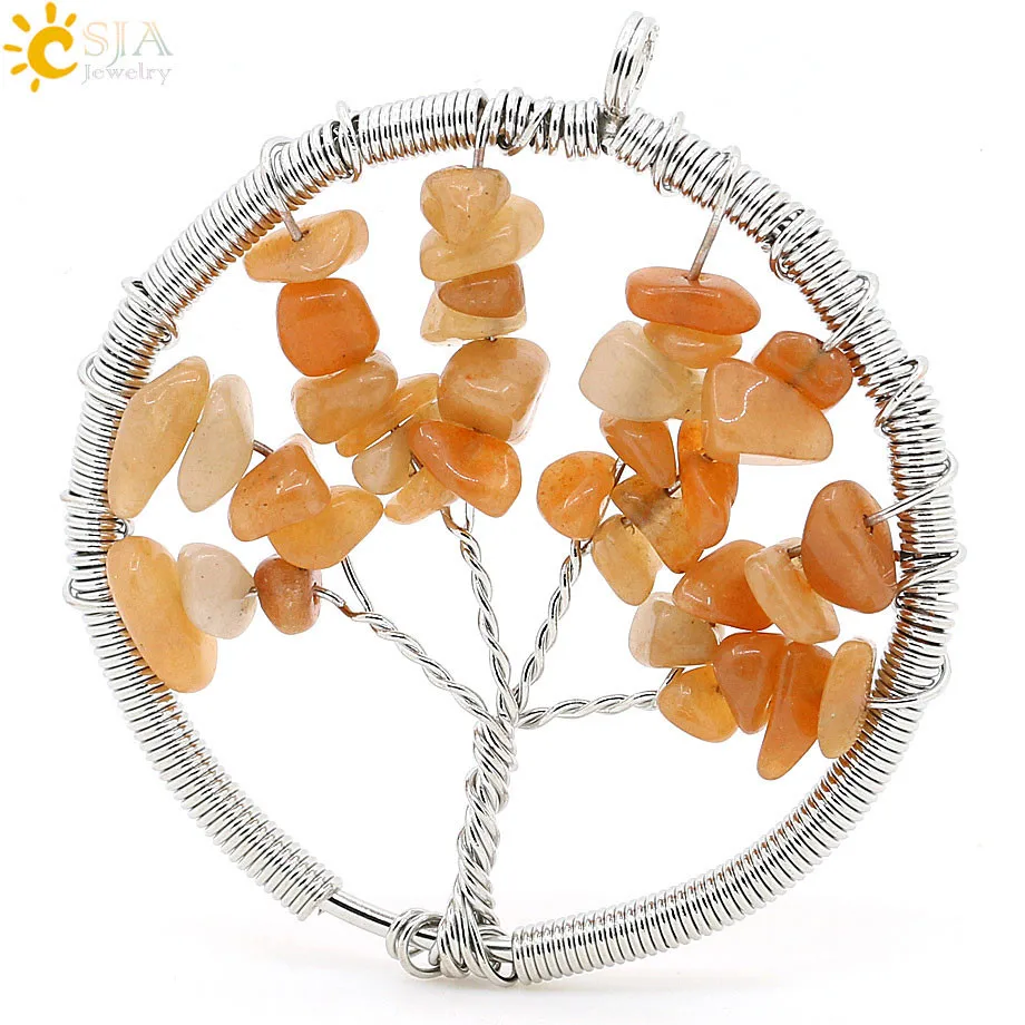 Orange Jade Natural Stone Pendant