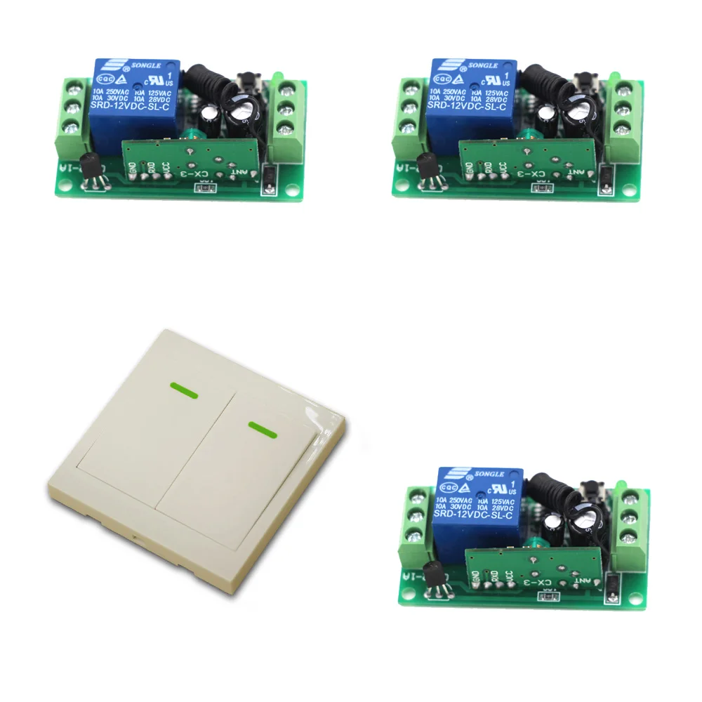 LED Strips Door Lock Remote Control Switch System Relay Receiver NO COM NC Contact + Wall Sticky Panel Transmitter | Обустройство