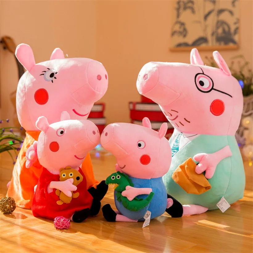 4 шт./компл. оригинальный Peppa Свинья Семейный комплект плюшевое наполнение кукла плюшевые игрушки Аниме для детей подарки на день рождения