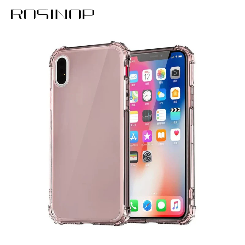 

ROSINOP Airbag Transparent TPU Case For iphone 7 Case 6 8 Original Anti-knock Soft Full Covers For iphone xs max Case x xs xr