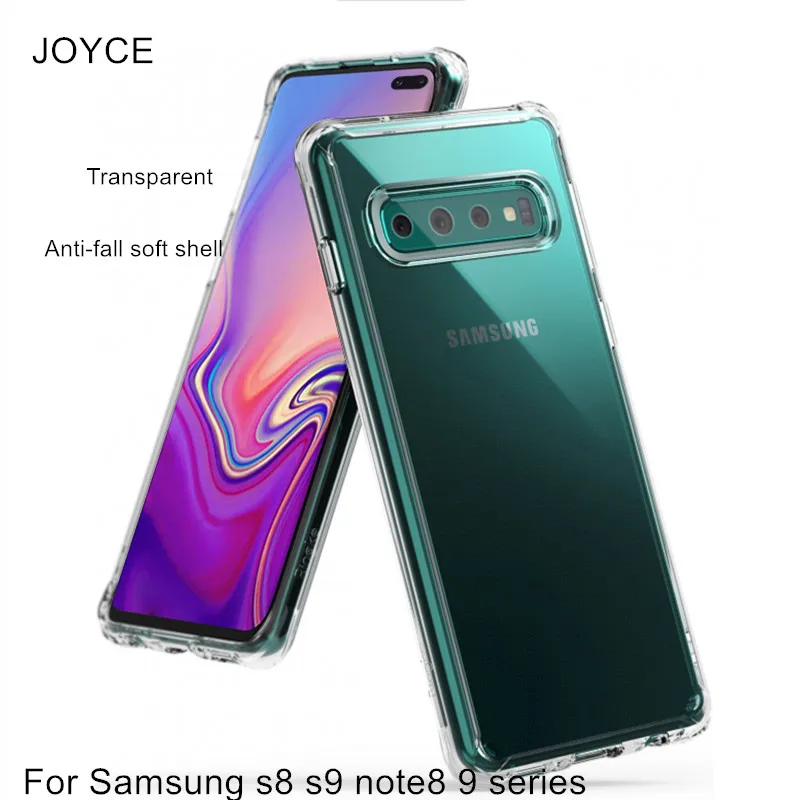 JOYCE Shockproof Case For Samsung S8 S9 S10 S10lite s10Plus Phone Galaxy Note8 9 Covers Clear Soft Silicone TPU Coque | Мобильные