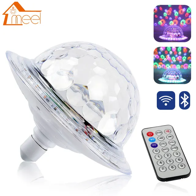 UFO Crystal Magic Rotating Ball E27 Bluetooth MP3 RGB Disco Light 6