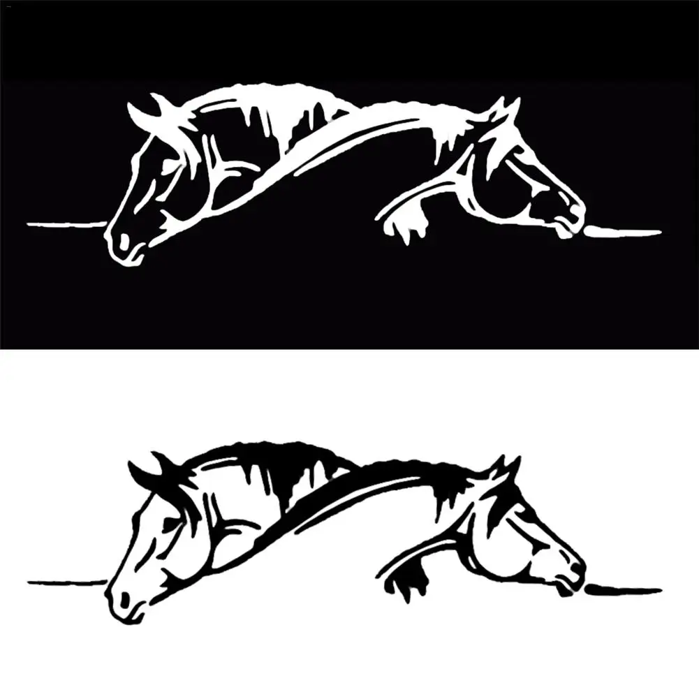 

Car Sticker Waterproof sticker Suitable for all cars Creative Two Horses Graphic Car Sticker And Funny Animal Decal Car Style