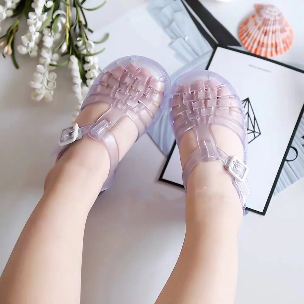 Mini Melissa/оригинальные 1:1 сандалии для девочек в римском стиле; Новинка года; летняя детская обувь; сандалии Melissa Rainbow; нескользящая обувь принцессы для девочек