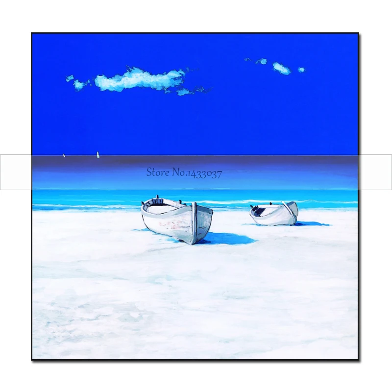

Handpainted Blue Sky Seaside View Oil Painting Abstract Wall Art on Canvas Modern Abstract Art Wall Pictures Home Decor