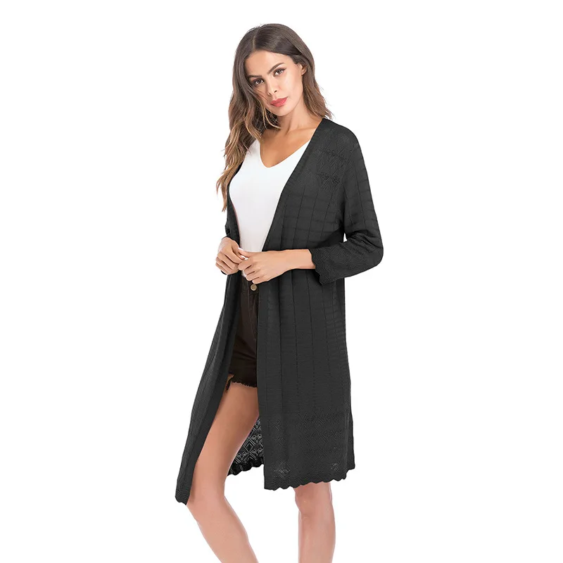 Yovamoo Autumn 2018 Sweater Knitted Solid Color Long Sleeve Streetwear Fashion Plaid Long Cardigan Womens Clothing Outerwear Yovamoo Autumn 2018 Sweater Knitted Solid Color Long Sleeve Streetwear Fashion Plaid Long Cardigan Womens Clothing Outerwear