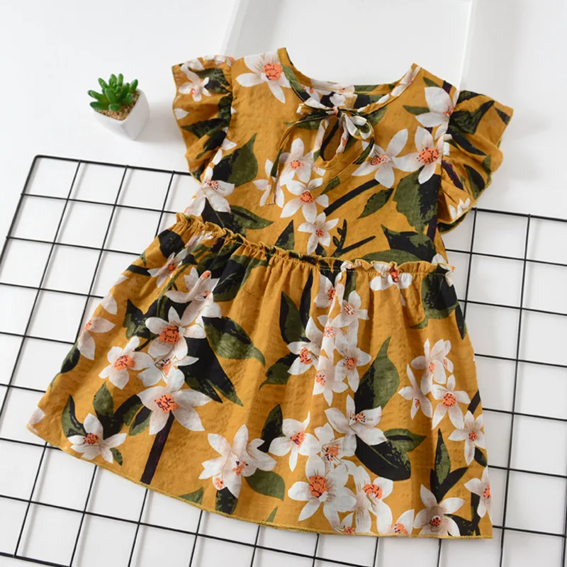 Children's Dresses Vintage Short Sleeve Ruffles Sundress Casual Kids Clothes Floral Dress Baby Party Summer Beach Dress 0-4y Children's Dresses Vintage Short Sleeve Ruffles Sundress Casual Kids Clothes Floral Dress Baby Party Summer Beach Dress 0-4y