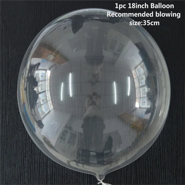 DIY перо светящиеся воздушные шары Bobo Прозрачные Шары прозрачные круглые шары для дня рождения украшения детей - Цвет: 1pc 18inch