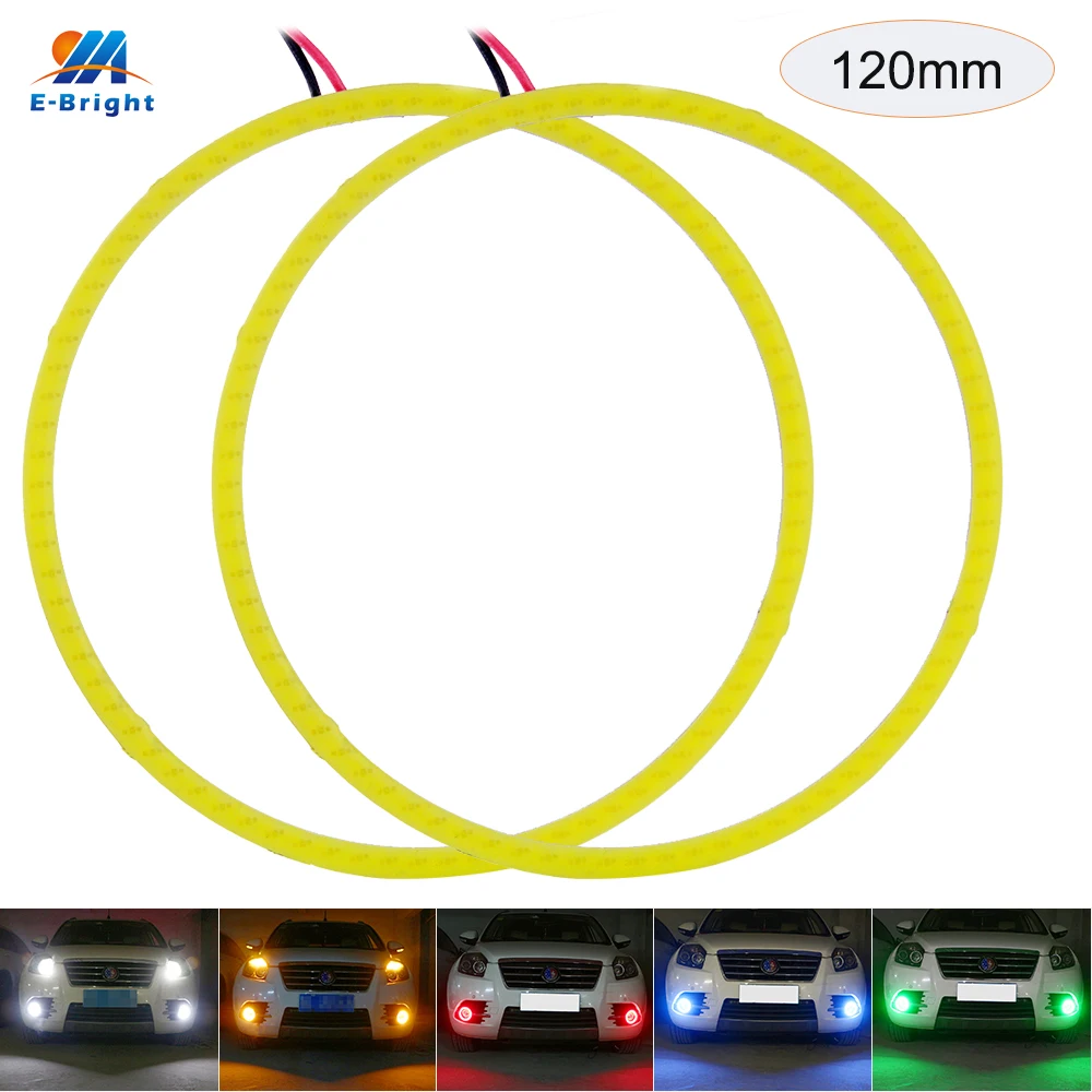 

YM E-Bright COB Angel Eyes 120mm!! 2Pieces(1pair) Auto Halo Rings COB 120MM Angel Eye Car Headlight Motorcycle 93 SMD 12V Led