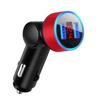 

Dual USB Car Phone Charger With Voltage Display LED Indicator Car Charger Rotary Intelligent Car Power Adapter For Most Vehicles
