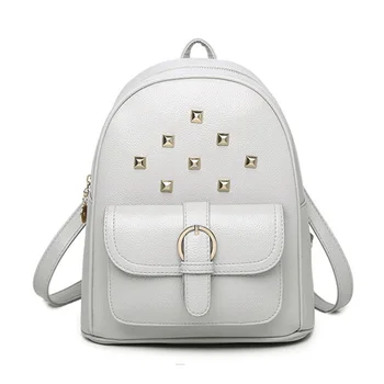 

Fashion Rivets Women Leather Backpack School Bags For Teenage Girls PU Female Backpacks Black Rucksack mochila Travel bag bolsa