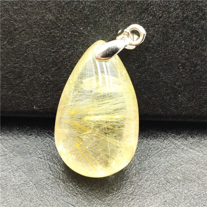 Natural Gold Rutilated Quartz Pendant (6)
