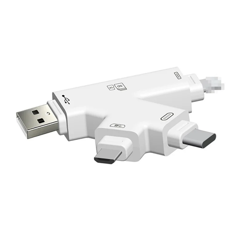 Мультифункциональный USB кардридер для Android PC 4In 1 Мультифункциональный кардридер Micro-USB 2,0 type-C адаптер для Android PC