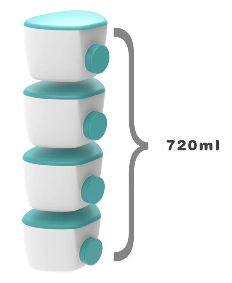 Детский контейнер для сухого молока, 4 сетки, портативный, большая емкость, для младенцев, пищевые добавки, коробки для кормления новорожденных, коробка для хранения еды для перекуса T2154