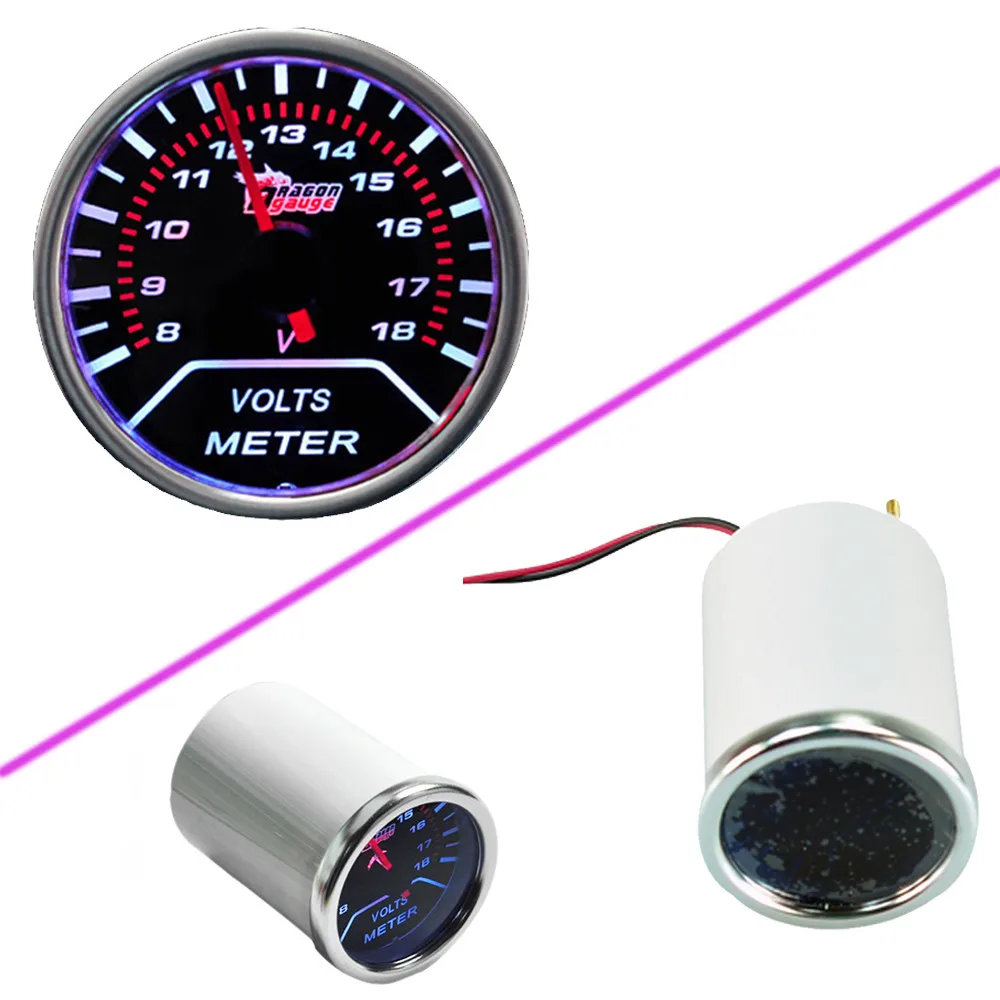 EE-support-Car-Motor-Universal-Smoke-Len-2-52mm-Indicator-Volt-Voltage-Gauge-Meter-XY01