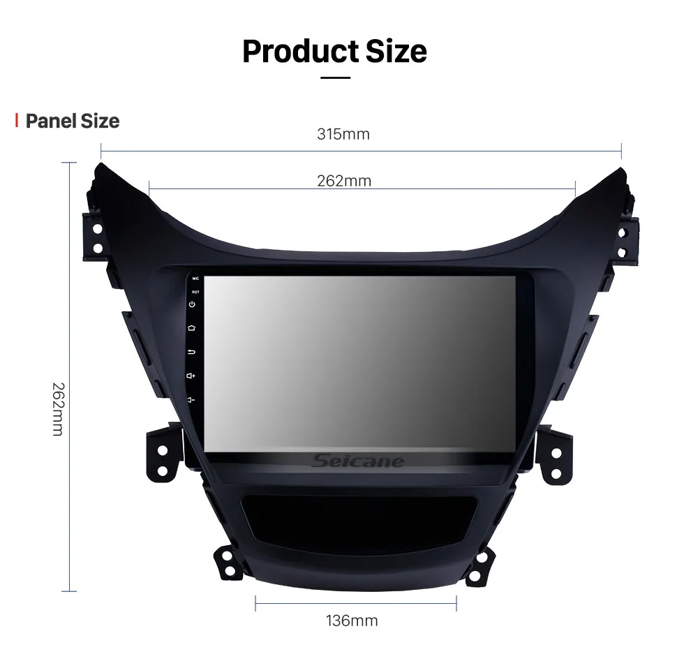 Top Seicane 2Din 9 Inch Android 8.1 Car Radio Head Unit For 2011 2012 2013 Hyundai Elantra GPS Multimedia Player Support Wifi RDS 15
