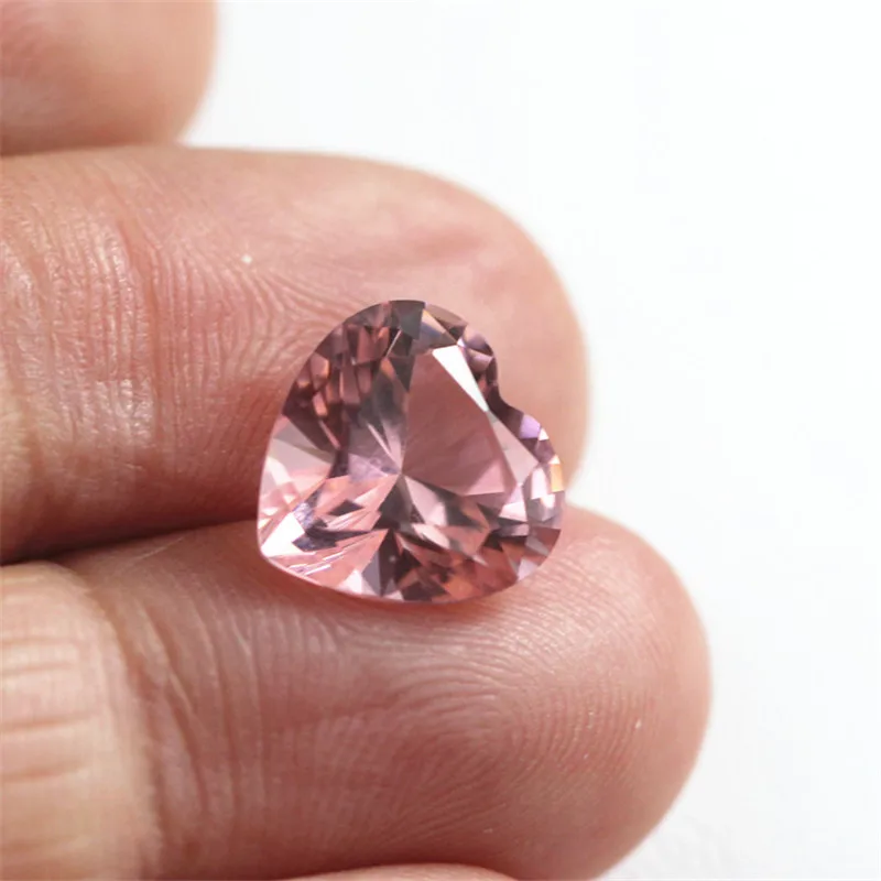 В форме сердца сладкий с розовым морганитом из Бразилии AAAAAAAA качество с 7-12 мм размер кольцевой поверхности граненый камень драгоценные Камни Блестящий вырез