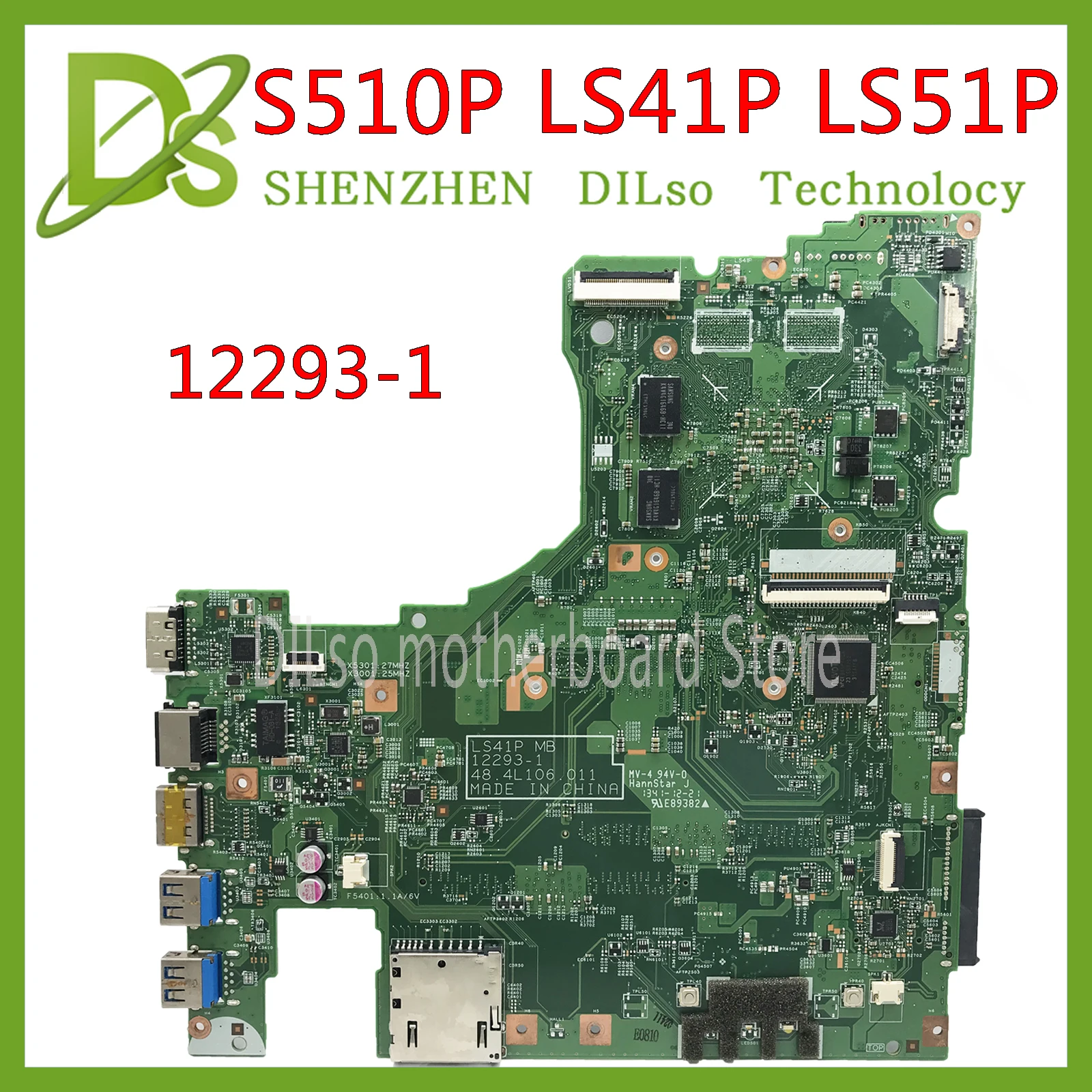 Discount  KEFU 12293-1 48.4L106.011 motherboard for Lenovo S510P LS41P LS51P motherboard I5-4200U CPU GT720M-