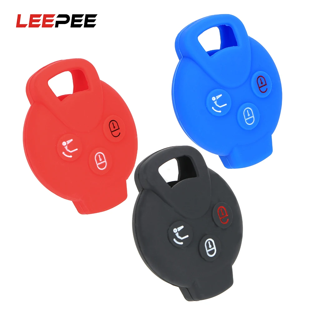 

LEEPEE 3 Buttons Car Key Case For Mercedes Benz Smart City Coupe Roadster Fortwo Forfour Flip Folding Silicone Key Shell Cover