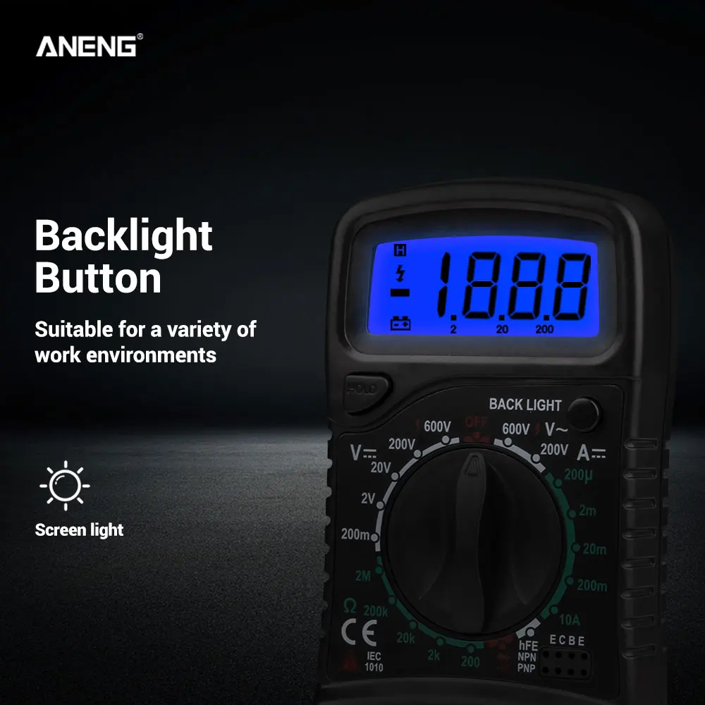 ANENG XL830L мультиметр цифровой тестер мультиметр digital multimeter Мультиметр мультиметры мини tester тестор мультитестер тестеры тестер конденсаторов esr meter щупы для мультиметра мультиметор мультимер