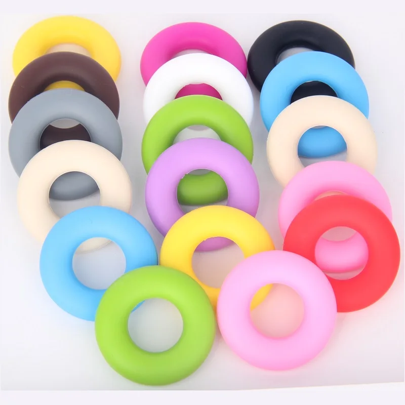 10PCS Donut Anel Chewelry Rodada Círculo Silicone