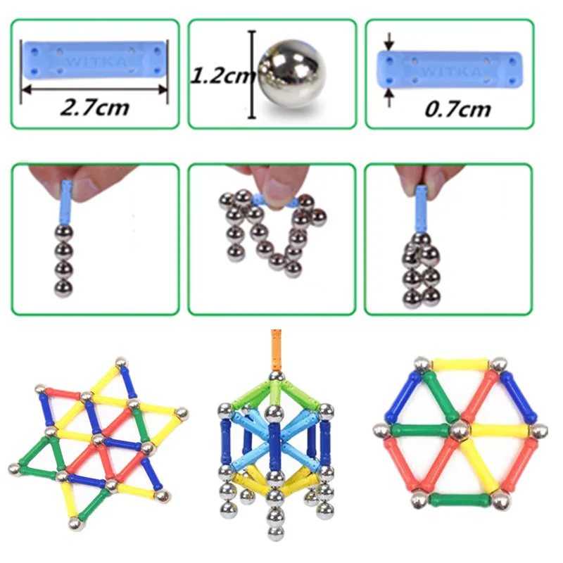 Магнитные палочки, шарики, магнитные строительные блоки, игрушки, металлические строительные дизайнерские Развивающие игрушки для малышей, рождественские игрушки для детей, подарок
