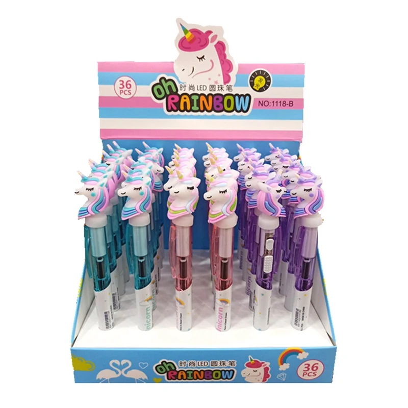 

1 Pcs Kawaii Unicorn Light Silica Head Ballpoint Pen Novelty Neutral Pen For Writing Kids Gift Office School Supply