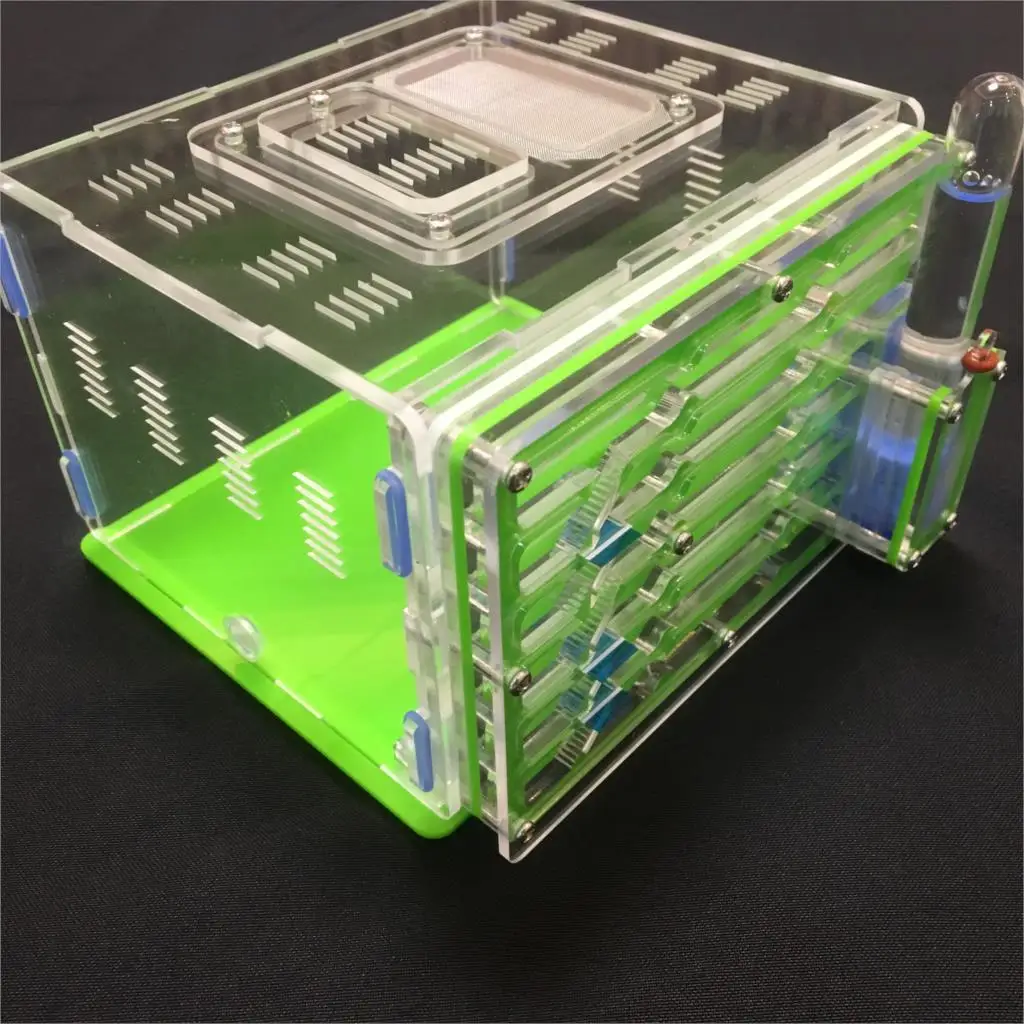 Ceny 9 kolorów wilgoci z obszarem karmienia gniazdo mrówek, farma mrówek akryl, gniazdo mrówek owadów s willa nowe zwierzę zaawansowane mania dla mrówek domowych