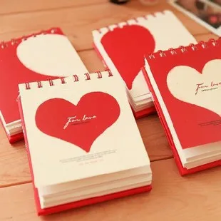

School Notebook Recite Portable Diary book Student girl Gift notebook Cartoon Love peach heart Stationery Note pad Office Supply