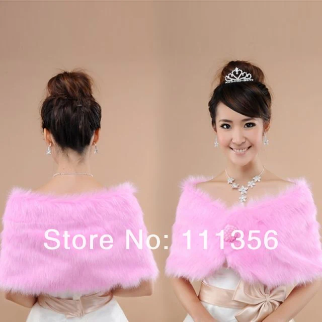 Super Beautiful Free Size Pink White Ivory Black Cape Wedding Dress