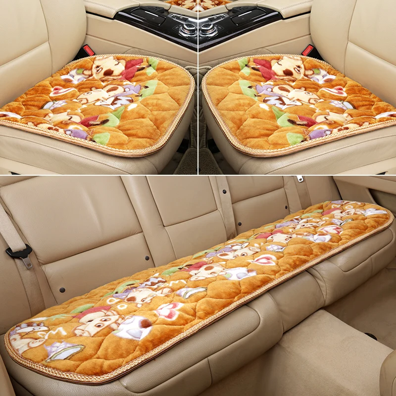 OUMANU warm plush font b Car b font Seat Covers Front Rear Automobile font b car